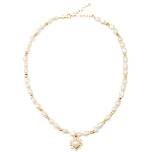 Pearl flower necklace by Carousel Jewels